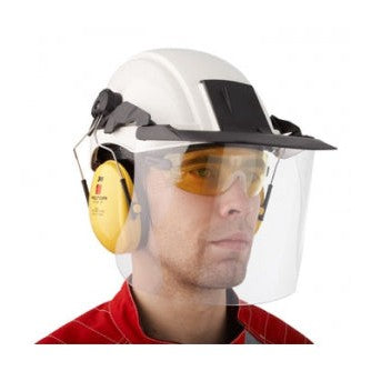 3M™ Clear Acetate MultiVisor™ Faceshield System V4D-10P with Anti-Fog Coating (For use with 3M Helmet Mounted Earmuffs)