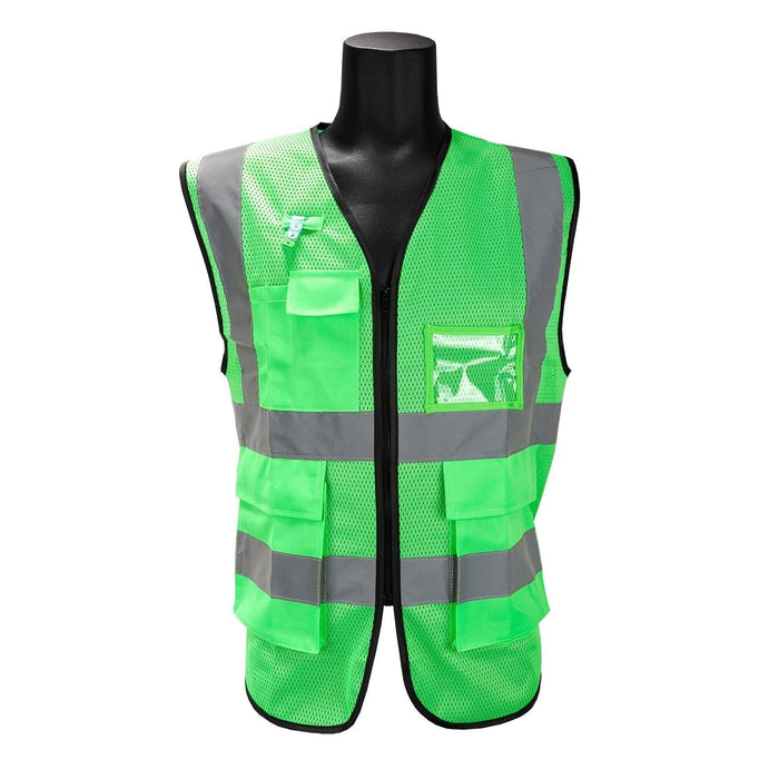 AL-Gard Green Blue Red Orange Yellow Safety Vest Class 2 Mesh Type Breathable High Visibility with Card Holder and Pockets SVPC2BB/SVPC2GB/SVPC2RB/SVPC2OB