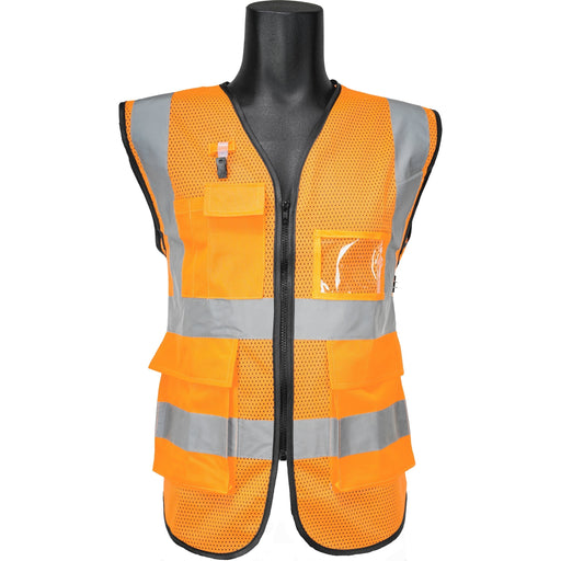 AL-Gard Green Blue Red Orange Yellow Safety Vest Class 2 Mesh Type Breathable High Visibility with Card Holder and Pockets SVPC2BB/SVPC2GB/SVPC2RB/SVPC2OB