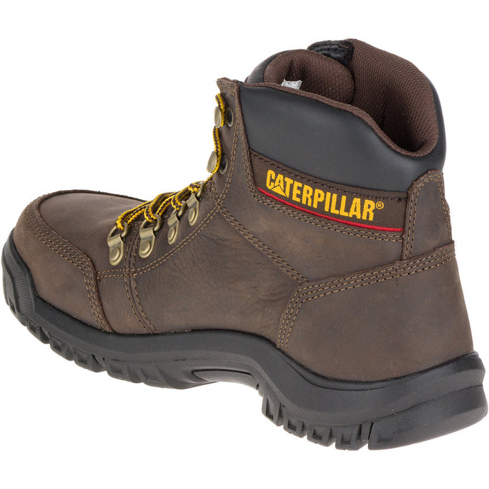 Caterpillar Outline Steel Toe Men's Leather Work Boot, Black / Brown