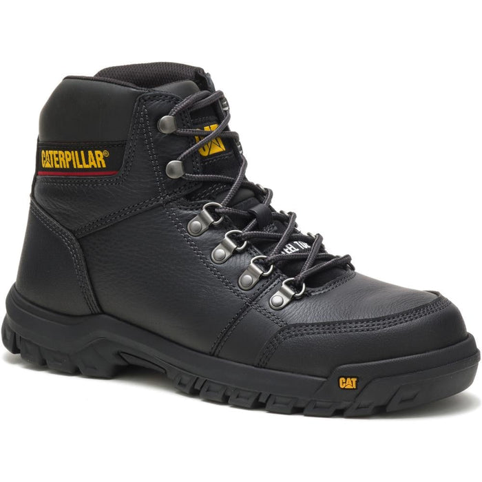 Caterpillar Outline Steel Toe Men's Leather Work Boot, Black / Brown