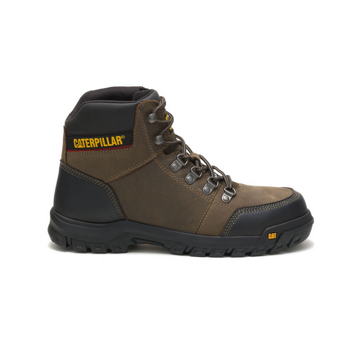 Caterpillar OUTLINE ASTM F2413-18 EH SR P90802 Dark Gull Grey Steel Toe Leather Work Boot