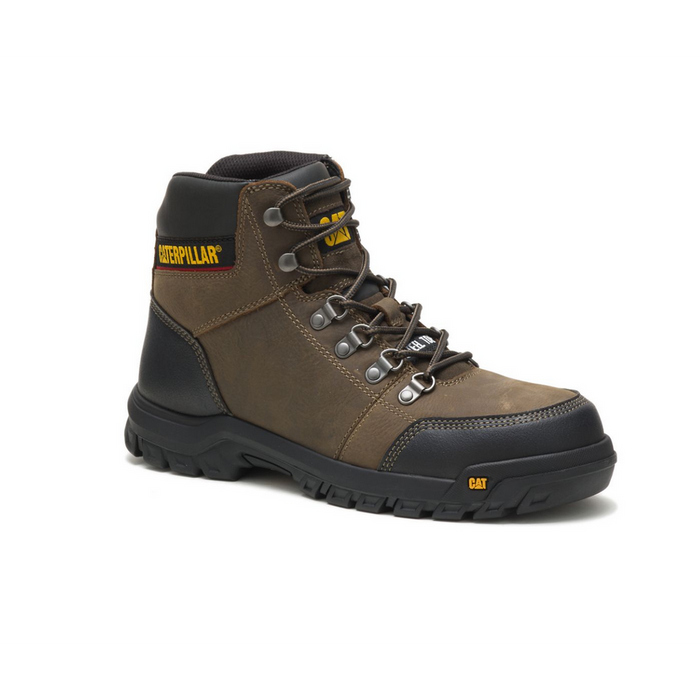 Caterpillar OUTLINE ASTM F2413-18 EH SR P90802 Dark Gull Grey Steel Toe Leather Work Boot