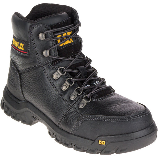 Caterpillar Outline Steel Toe Men's Leather Work Boot, Black / Brown