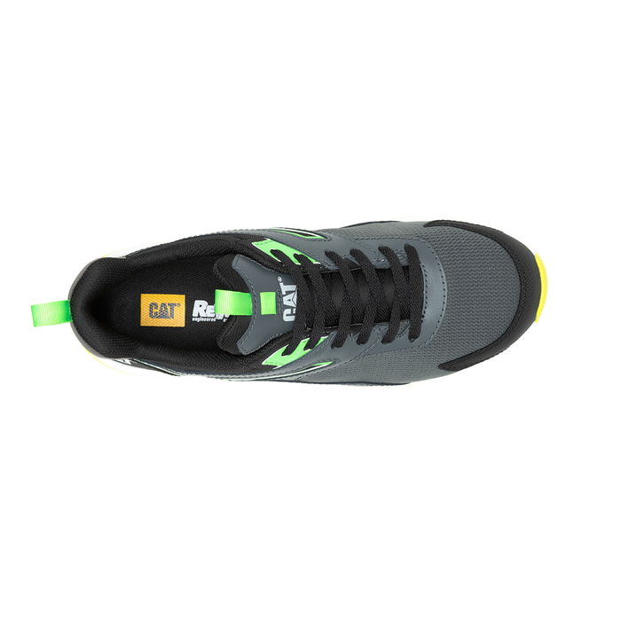 Caterpillar P91704 Men's Streamline Runner Carbon Composite Toe Work Shoe Black / Neon Green