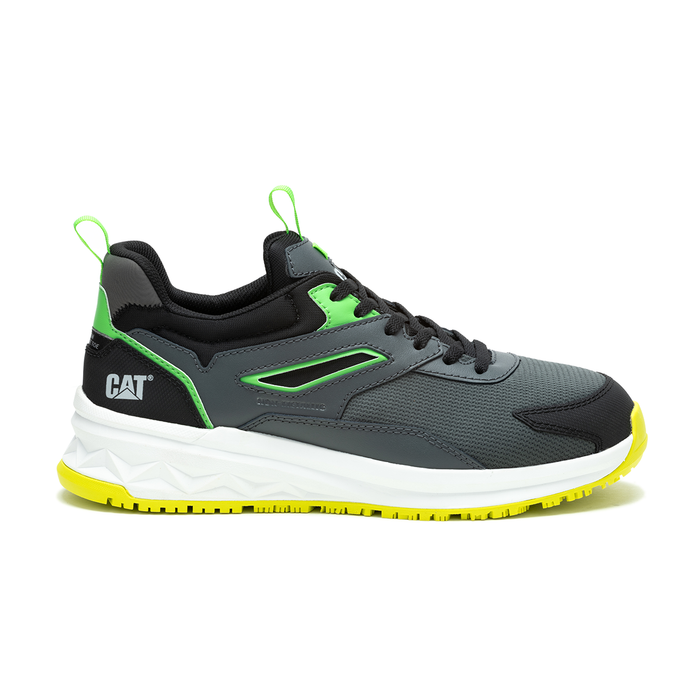 Caterpillar P91704 Men's Streamline Runner Carbon Composite Toe Work Shoe Black / Neon Green