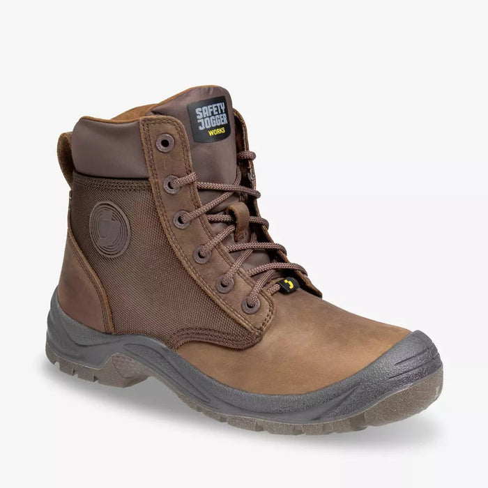 Safety Jogger RUSH S3 ASTM F2413:2018 - EN ISO 20345:2011 Side Zip Brown Safety Shoe