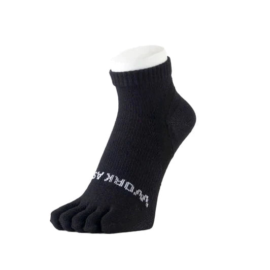 Work Assist Arch Power Supportive Work Socks, Individual Toed (5-Toed), Short Length, BLACK