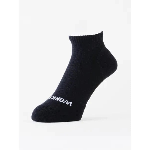 Work Assist Arch Power Supportive Work Socks, Round Toed, Short Length, BLACK