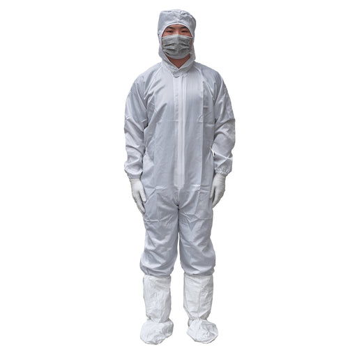 AL-Gard ALG-XGJ-1-W-GRID White Grid Cleanroom Jumpsuit