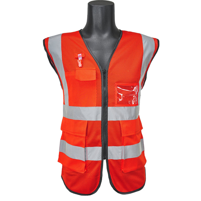 AL-Gard Green Blue Red Orange Yellow Safety Vest Class 2 Mesh Type Breathable High Visibility with Card Holder and Pockets SVPC2BB/SVPC2GB/SVPC2RB/SVPC2OB