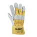 AL-Gard WG520 Split Leather Work Glove with Yellow Rubberized Cuff