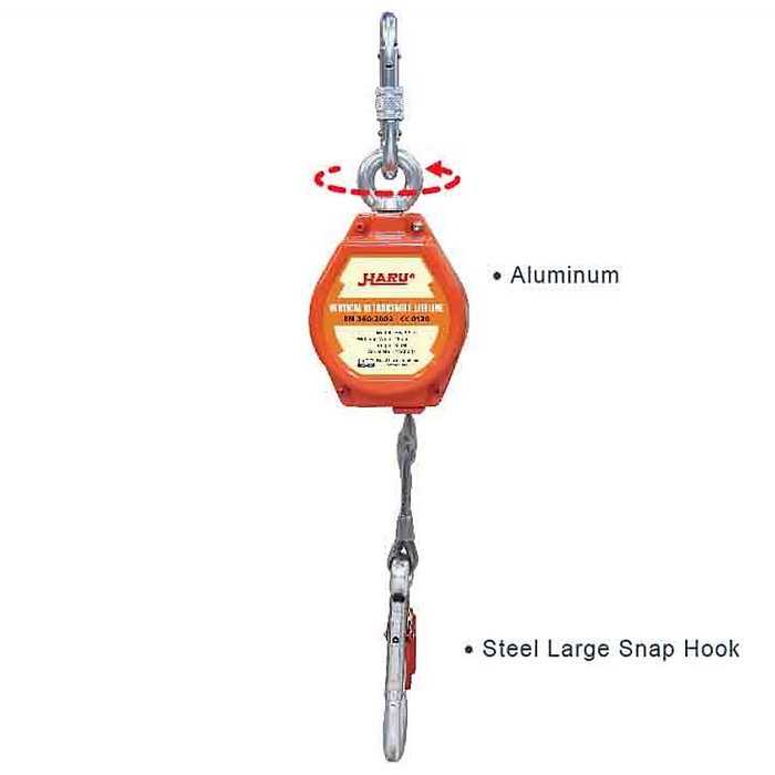 Haru HE-2D 2m Vertical Retractable Lifeline (EN360)