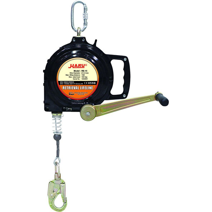 Haru RE-20 3-Way Emergency Retrieval / Rescue Self Retractable Lifeline, 20m